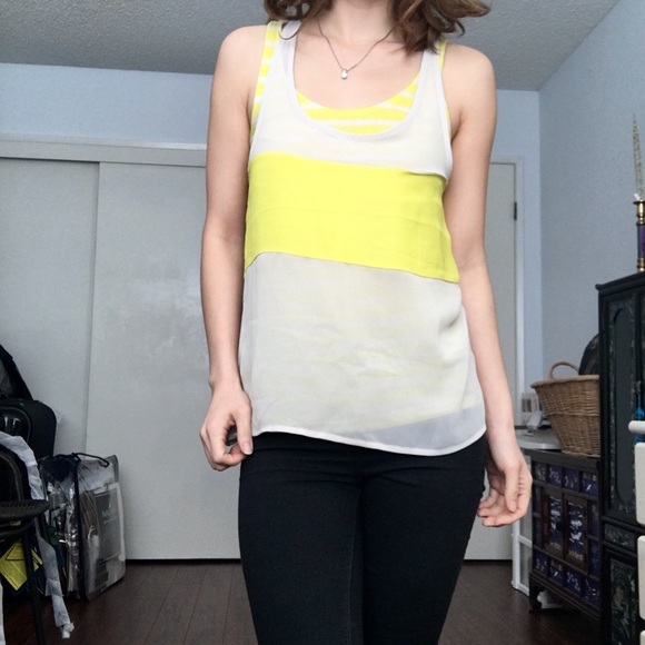 Express Layered Chiffon Tank Top