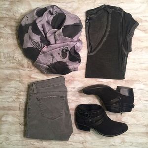 Free People 100% Silk Rorschach Scarf