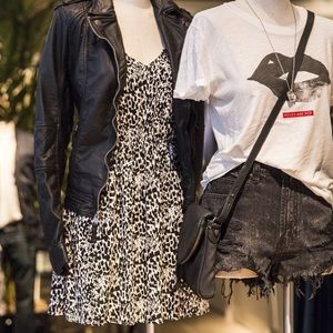 Leopard black and white print dress $25.