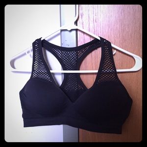 PINK padded black sports bra