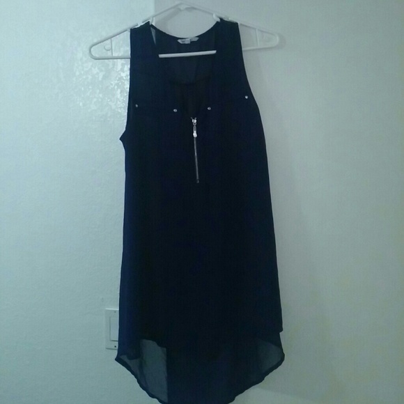 Elegant long navy shirt size Medium