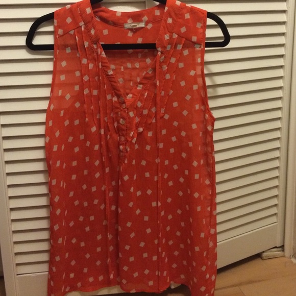 Orange sheer Pleione top