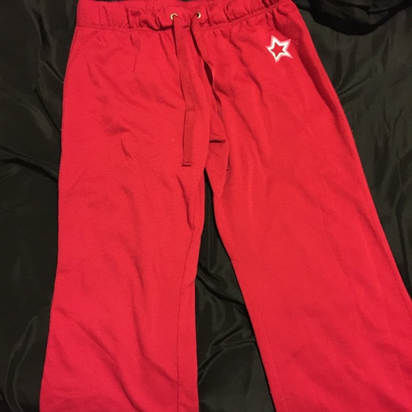 Red sweatpants
