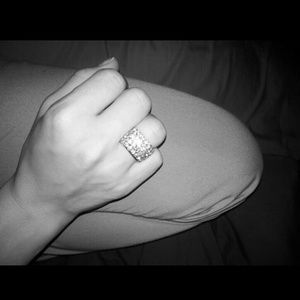 Silver diamond ring