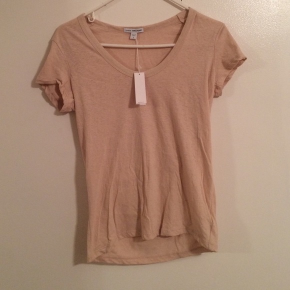A tan shirt it is soft and is never been worn!
