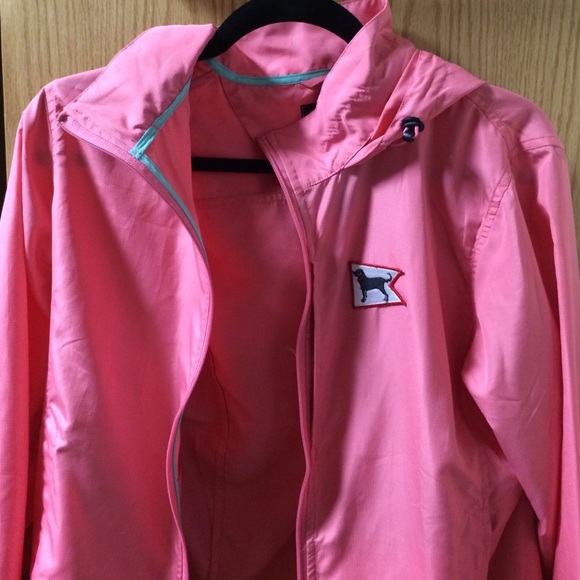 The Black Dog pink raincoat