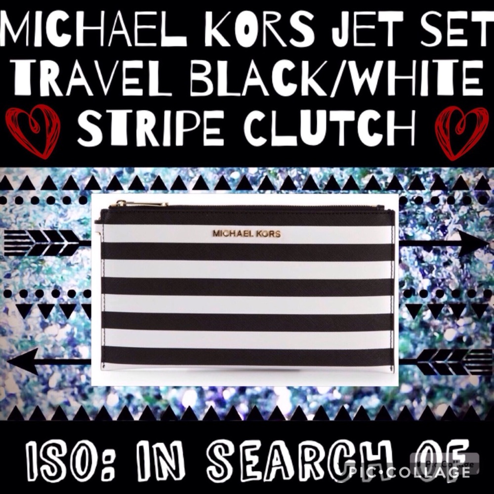 ✖️ISO✖️Michael Kors Striped Clutch/Wristlet