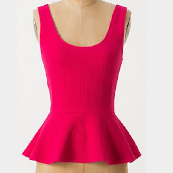 Anthorpologie Pink Peplum Ponte Top