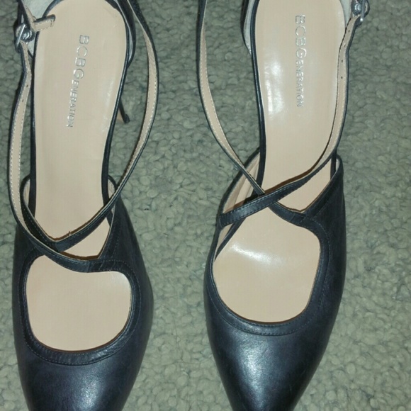 BCBG Black Strappy Pumps