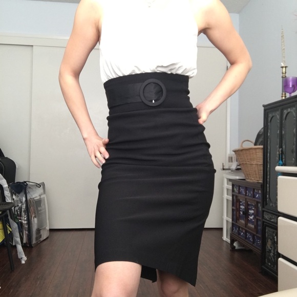 Black Cocktail Pencil Skirt