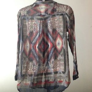 Zara Tops - Zara Boho Printed Chiffon Shirt Zara Tops - Zara Boho Printed Chiffon Shirt