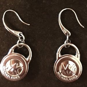 NWOT Michael Kors silver lock earrings