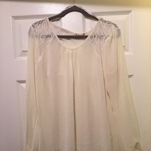 Cream sheer blouse