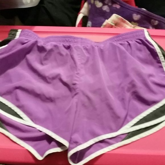 purple workout shorts