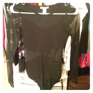 Black laced leotard. Skin tight, super cute