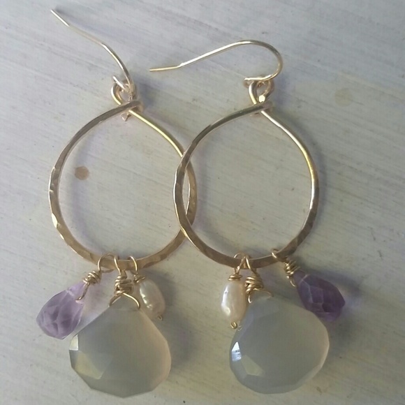 14K gold filled handmade hoop earrings