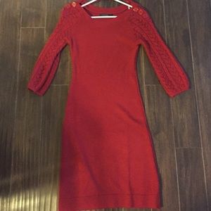 Red sweater dress