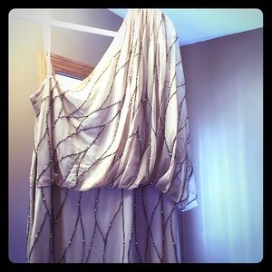 Adrianna Papell floor length beaded gown