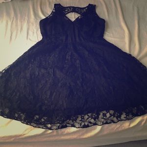 Full black lace dress with a peekaboo in the back