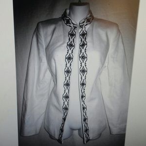 Talbots petites sz 6 beaded flyaway blazer jacket