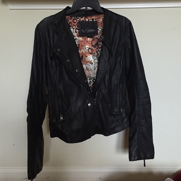 Black faux leather jacket