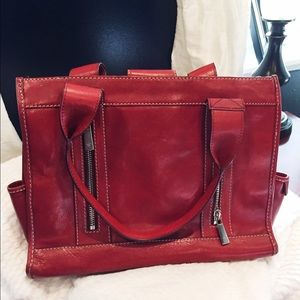 Gorgeous Red leather Michael Kors laptop purse