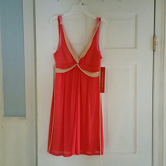 Beautiful pink, peach, and beige dress