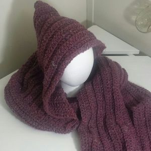 Woodland inspired long hooded scarf