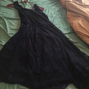 Short navy blue frilly dress