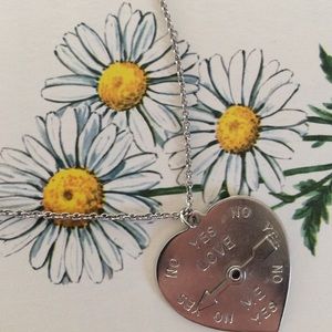 American Eagle Silver tone Loves Me Heart Necklace