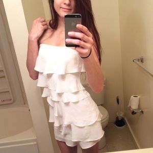 BCBG Strapless White Dress