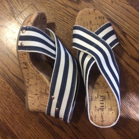 Shoes - Navy and white stripes