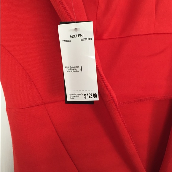 Red Cocktail Dress, Size 4, With V Neck and Back - Picture 2 of 3