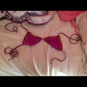 Crochet Trim Purple Bikini