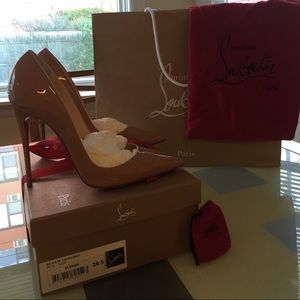 Christian Louboutin So Kate nude 39.5. Worn once.