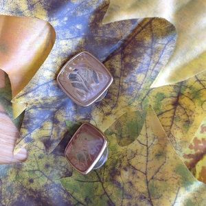 Square glass statement earrings