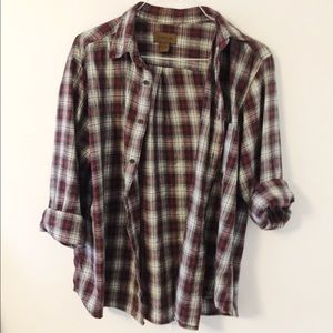 Maroon Plaid Vintage Flannel