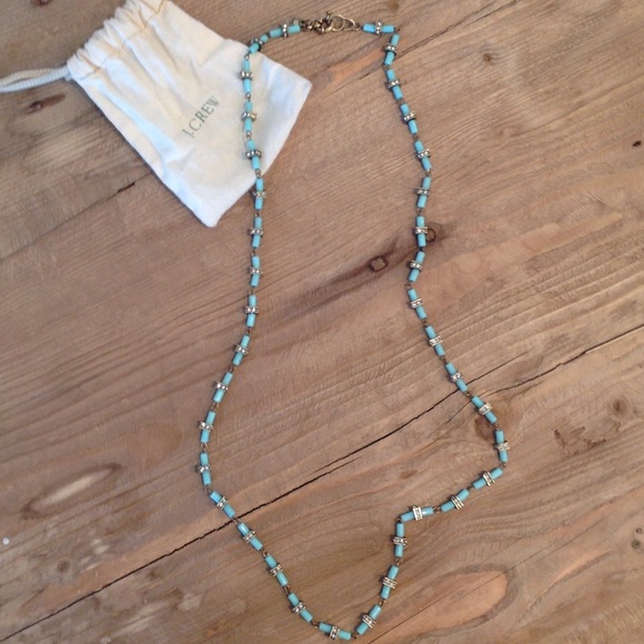 Turquoise beaded long necklace
