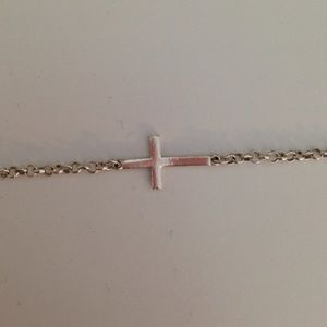 Studio Silver Sideways Cross Bracelet