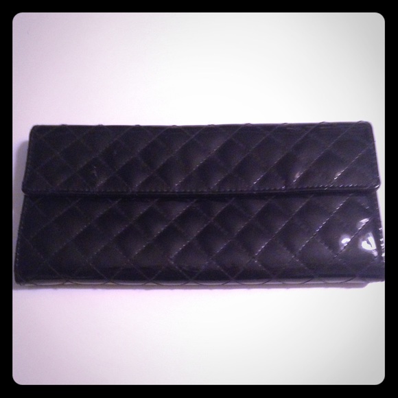 Black quilted clutch