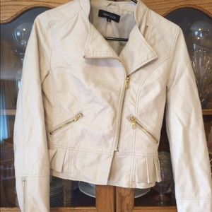 New Look faux leather jacket (XS) cream/tan/white