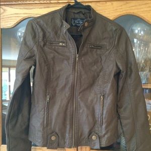 Brown faux leather jacket small