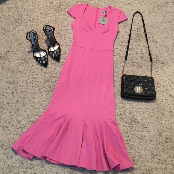 ASOS Dresses & Skirts - 🚫Asos Pink Midi Peplum Hem Bodycon