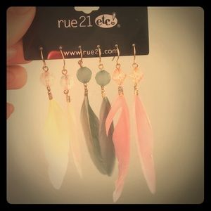 Feather earrings! Brand new