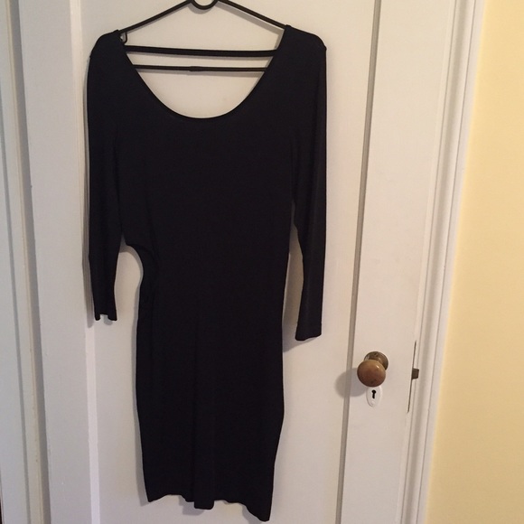 Bebe short black dress, low back, cut out on side