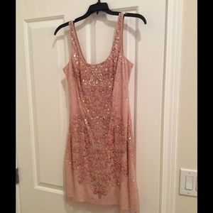 Adrianna Papell Blush Embellished Dress, Size 6