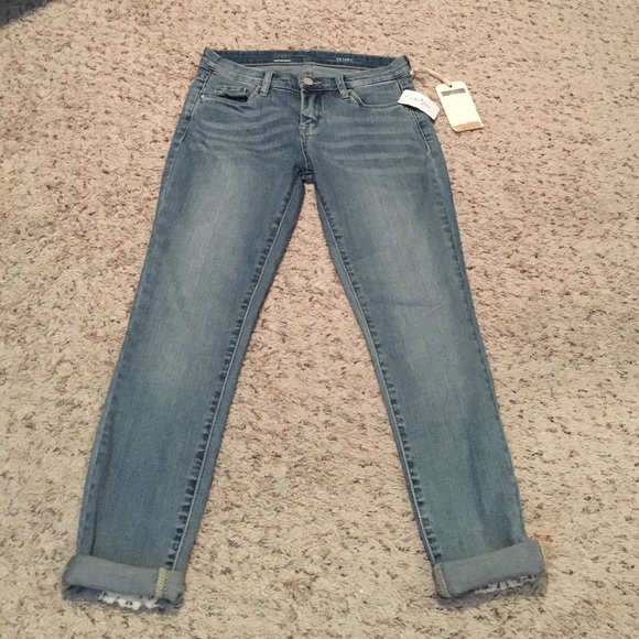 Saks Fifth Avenue Skinny Jeans with Lace Inserts - Picture 3 of 11