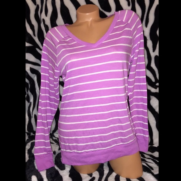 VS PINK Striped Long Sleeve Tee Shirt (small)