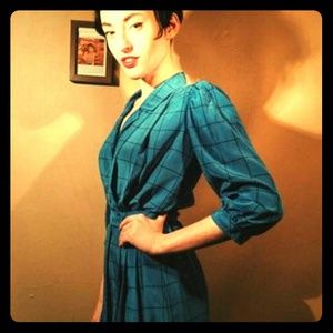 Vintage Window Pane Mini Dress