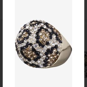 Gold Leopard Crystal Dome Ring